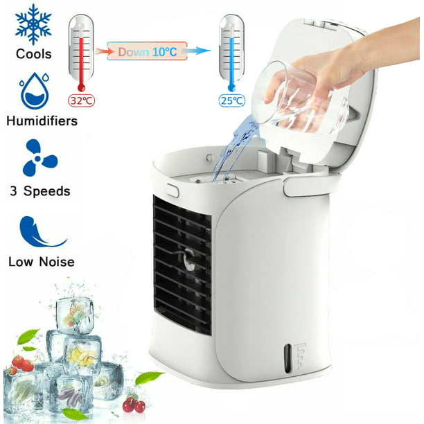 Wireless Music Speaker Portable Handheld Electric Fan Air Conditioner Cooler Cooling Fan Summer Desk Table 
